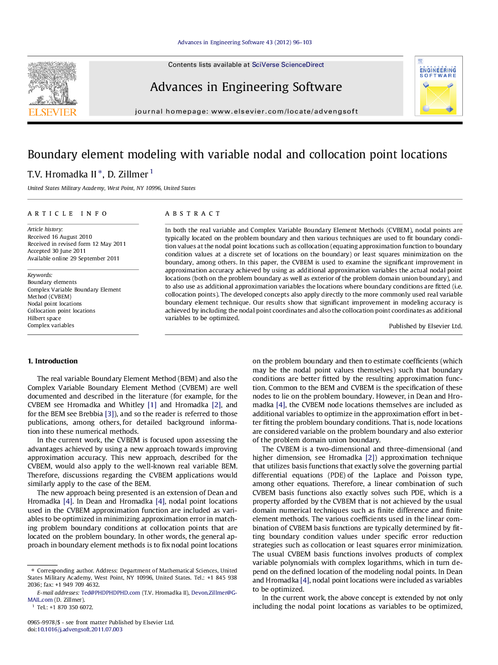 Boundary element modeling with variable nodal and collocation point locations