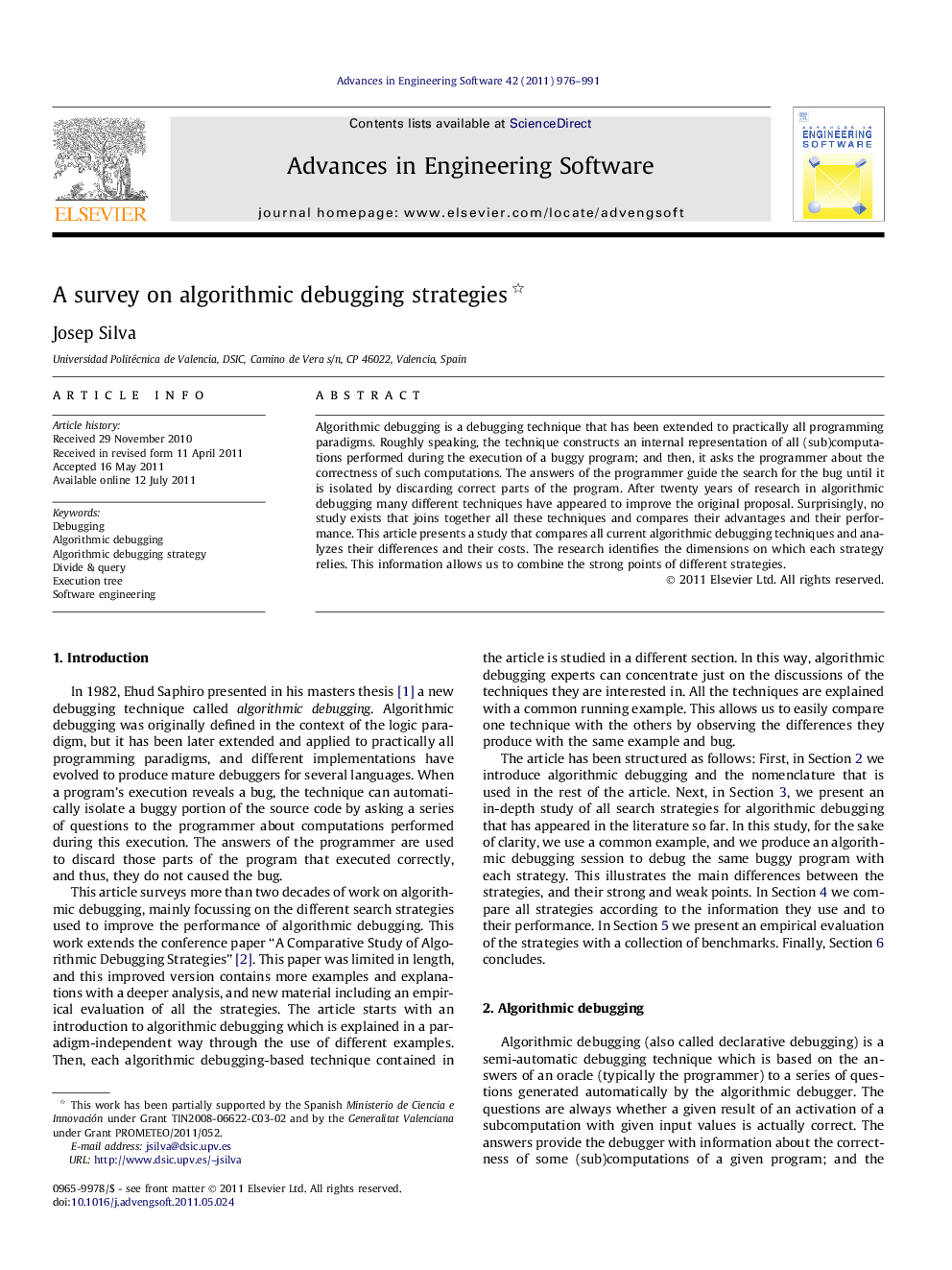 A survey on algorithmic debugging strategies 