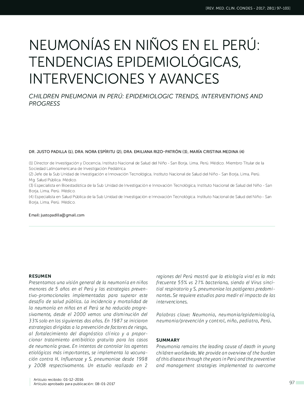 NEUMONÍAS EN NIÃOS EN EL PERÃ: TENDENCIAS EPIDEMIOLÃGICAS, INTERVENCIONES Y AVANCES