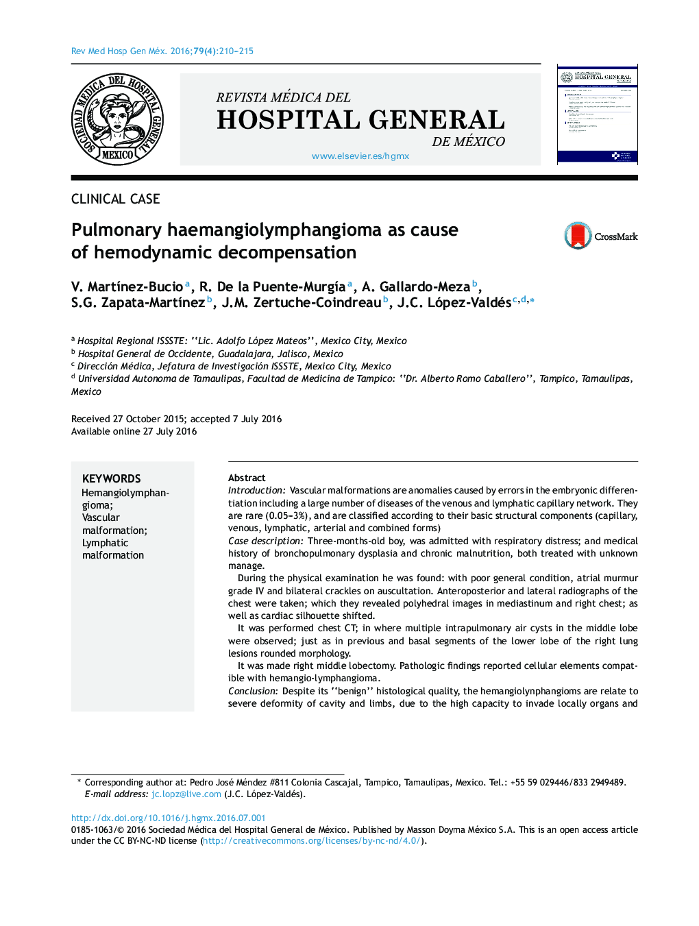 Pulmonary haemangiolymphangioma as cause of hemodynamic decompensation