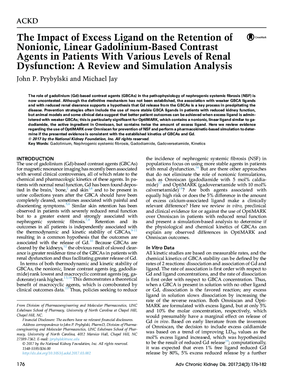 The Impact of Excess Ligand on the Retention of Nonionic, Linear Gadolinium-Based Contrast Agents in Patients With Various Levels of Renal Dysfunction: A Review and Simulation Analysis