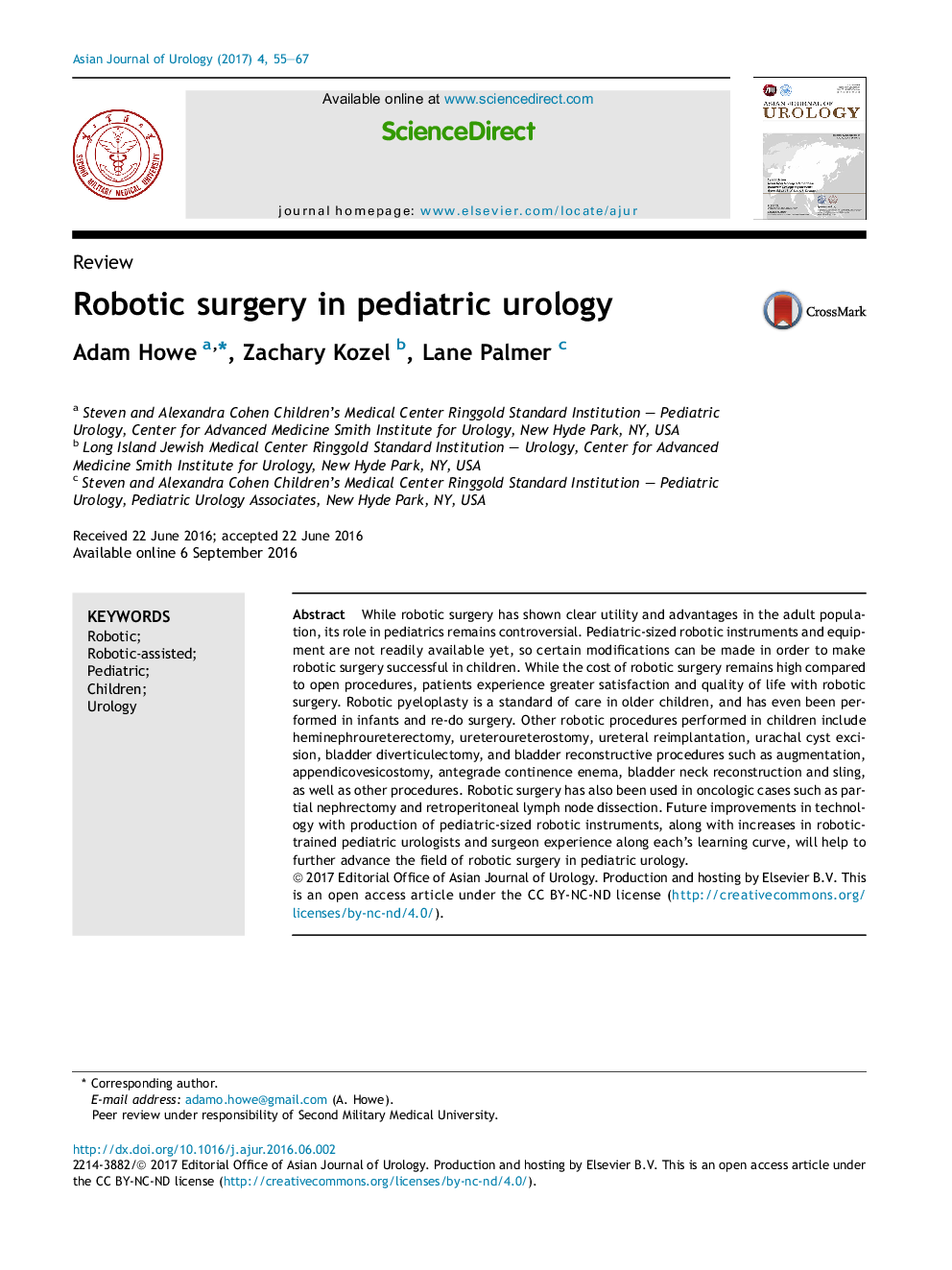 Robotic surgery in pediatric urology