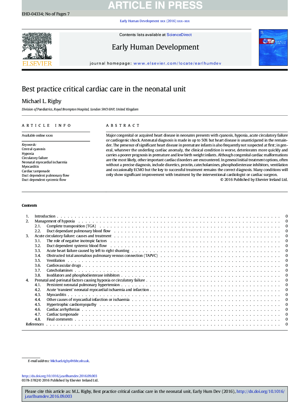 Best practice critical cardiac care in the neonatal unit