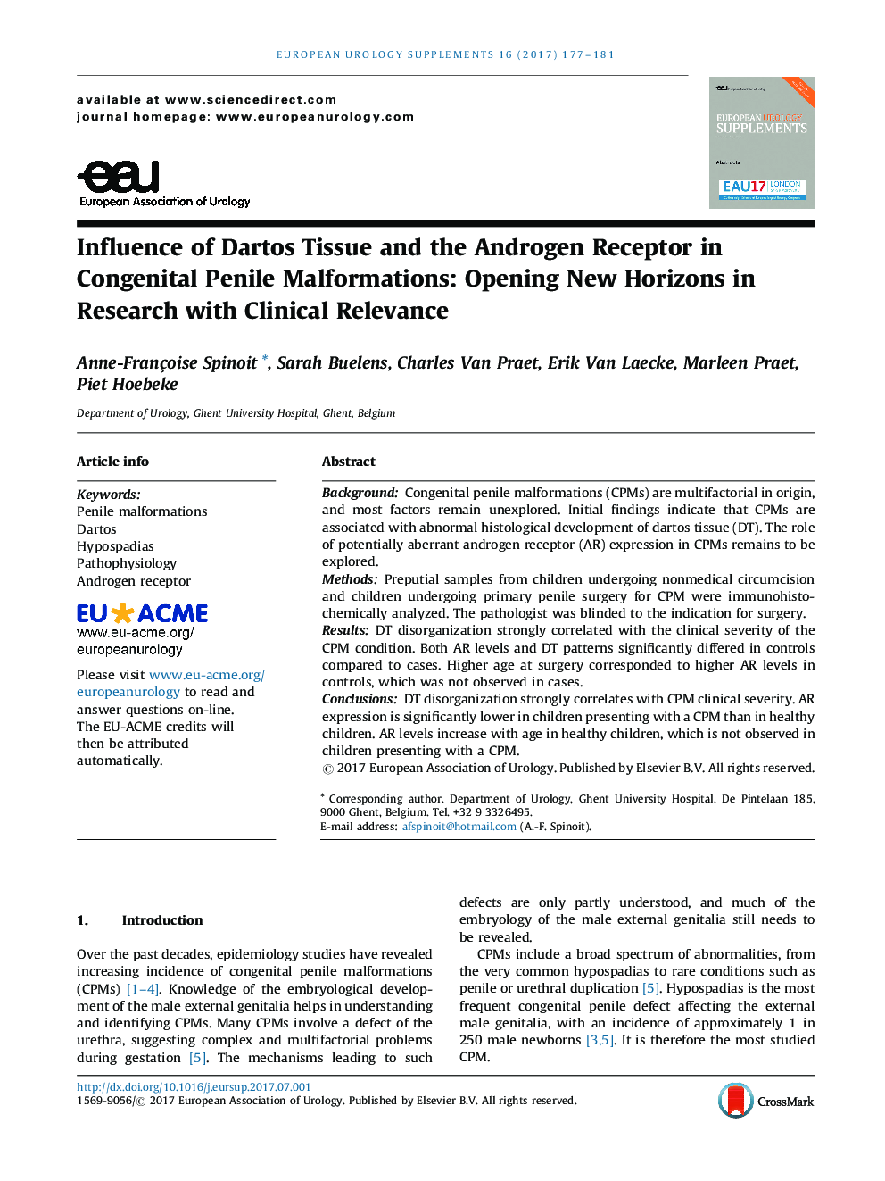 Influence of Dartos Tissue and the Androgen Receptor in Congenital Penile Malformations: Opening New Horizons in Research with Clinical Relevance