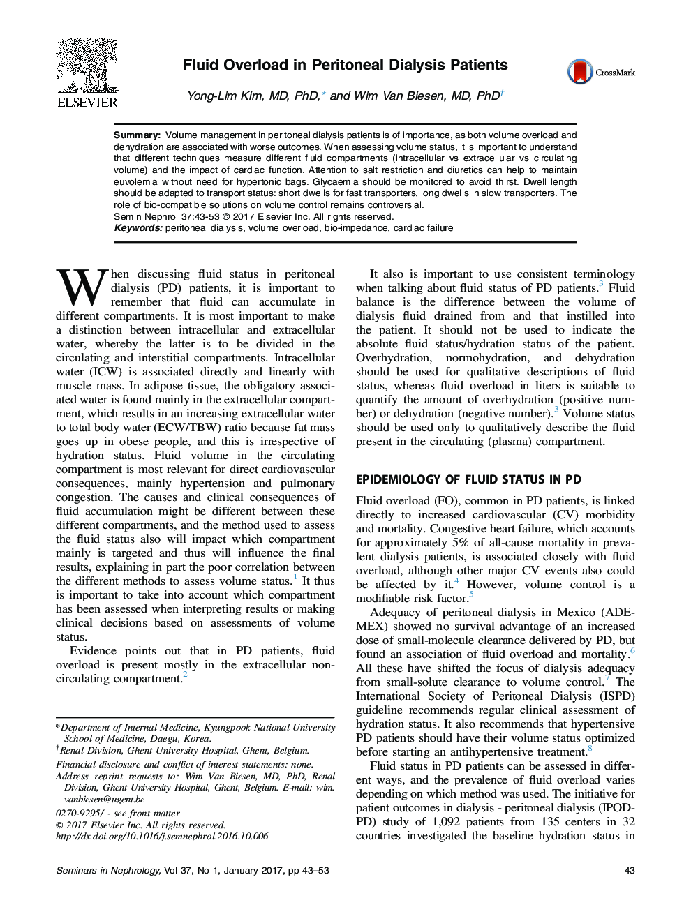 Fluid Overload in Peritoneal Dialysis Patients