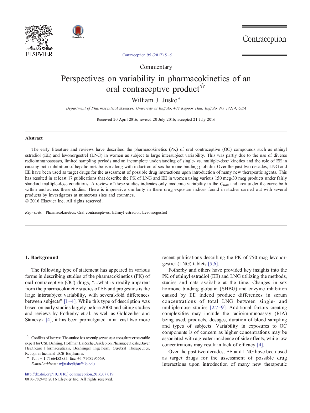 Perspectives on variability in pharmacokinetics of an oral contraceptive product