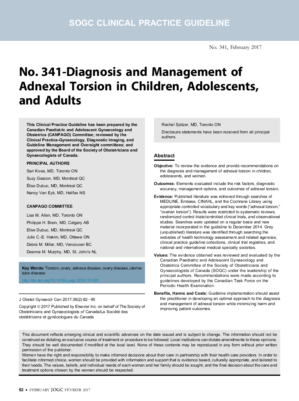 شماره 341- تشخیص و مدیریت پیچشی آدنکسال در کودکان، نوجوانان و بزرگسالان 