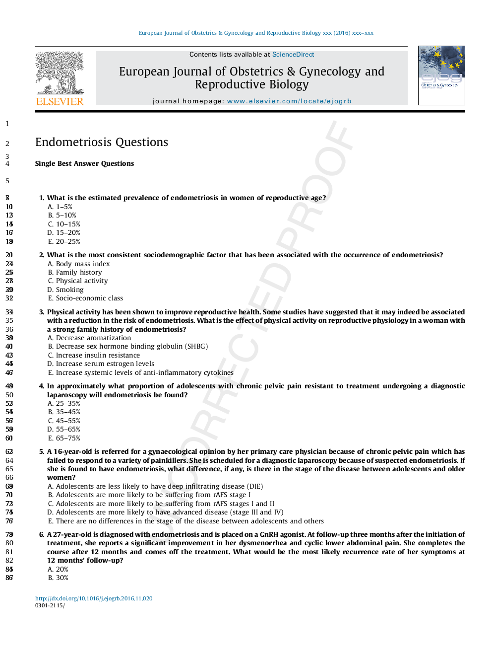 Endometriosis Questions
