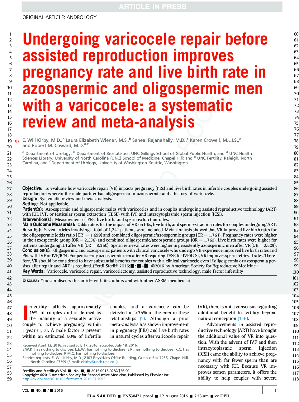 پس از ترمیم واریکوسل قبل از تولید مثل کمک می کند میزان بارداری و تولد زنده را در مردان مبتلا به واریکوسل و زایسپرمیک افزایش دهد: بررسی منظم و متاآنالیز 