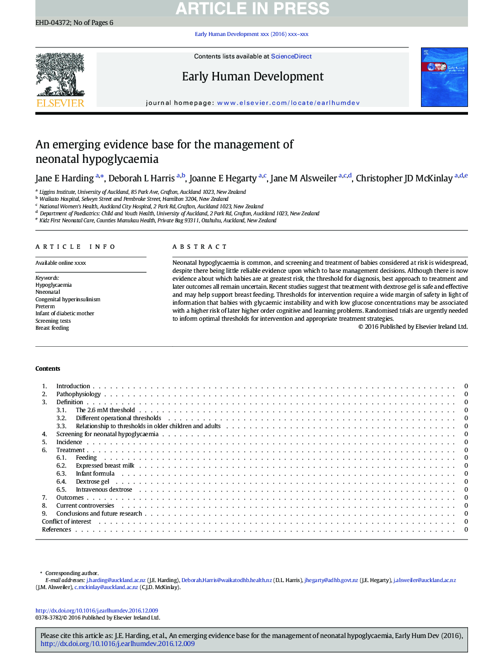 An emerging evidence base for the management of neonatal hypoglycaemia