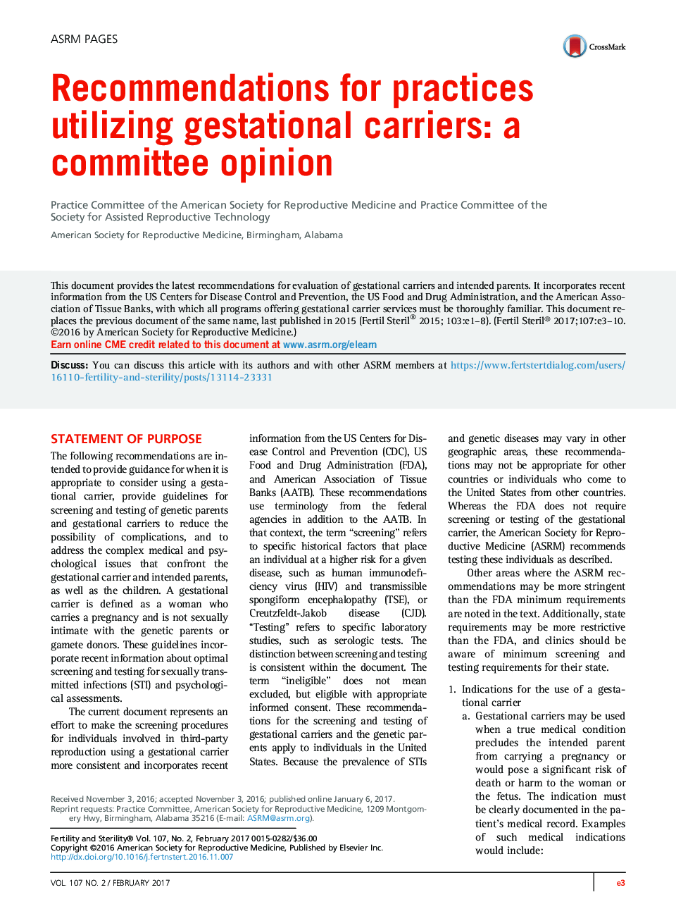 Recommendations for practices utilizing gestational carriers: a committee opinion
