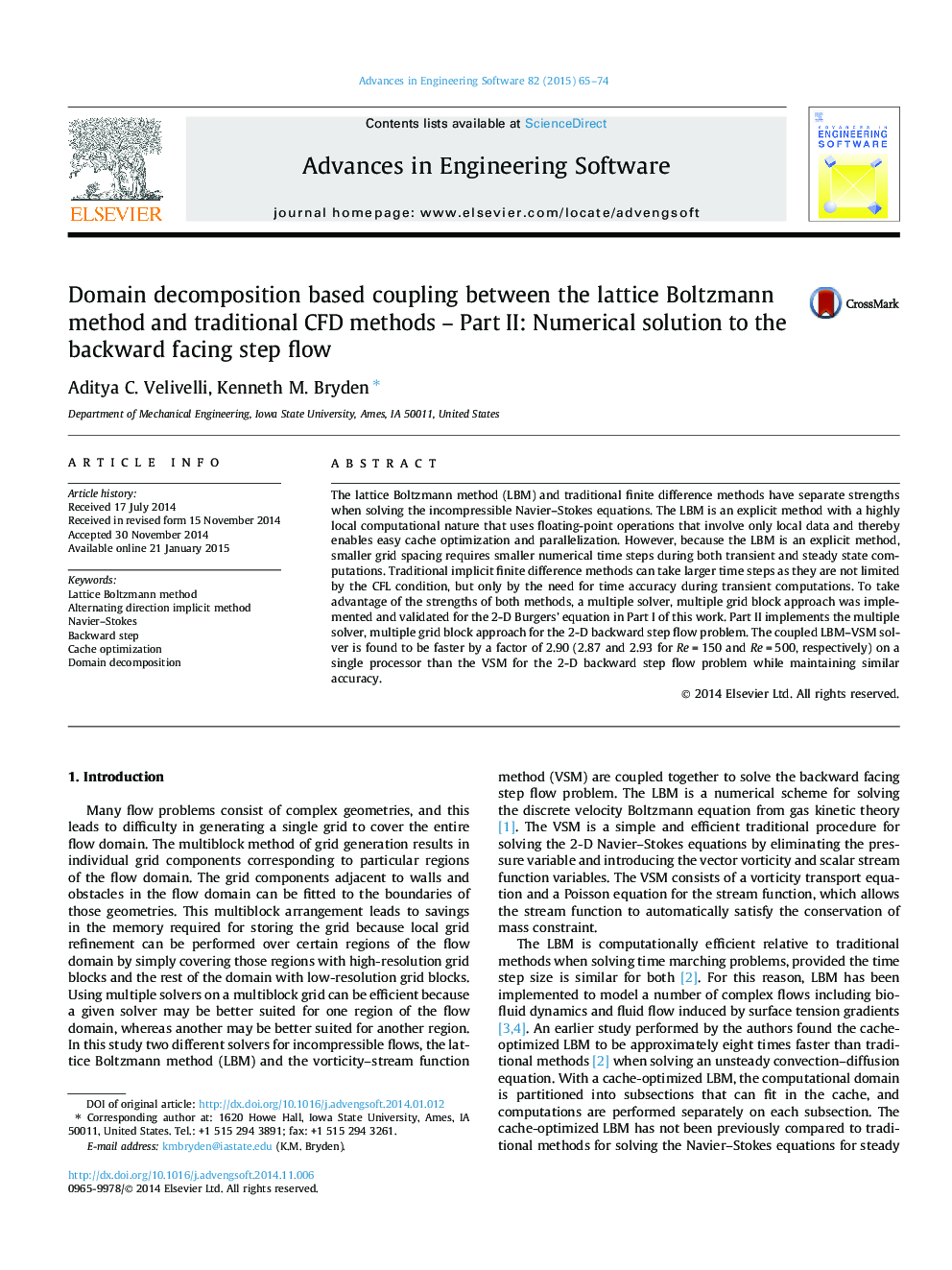 Domain decomposition based coupling between the lattice Boltzmann method and traditional CFD methods – Part II: Numerical solution to the backward facing step flow