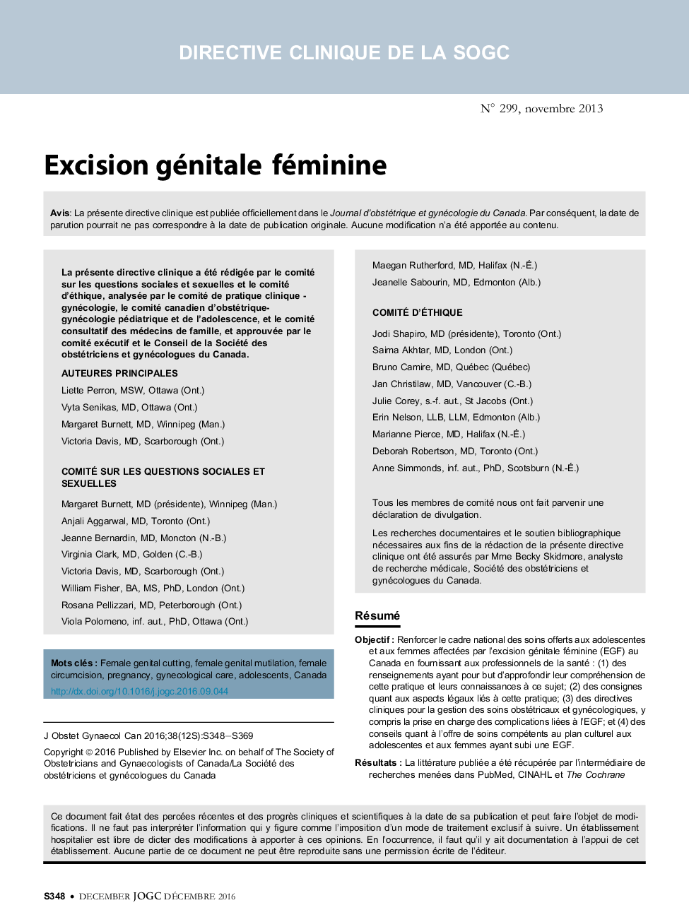 Excision génitale féminine