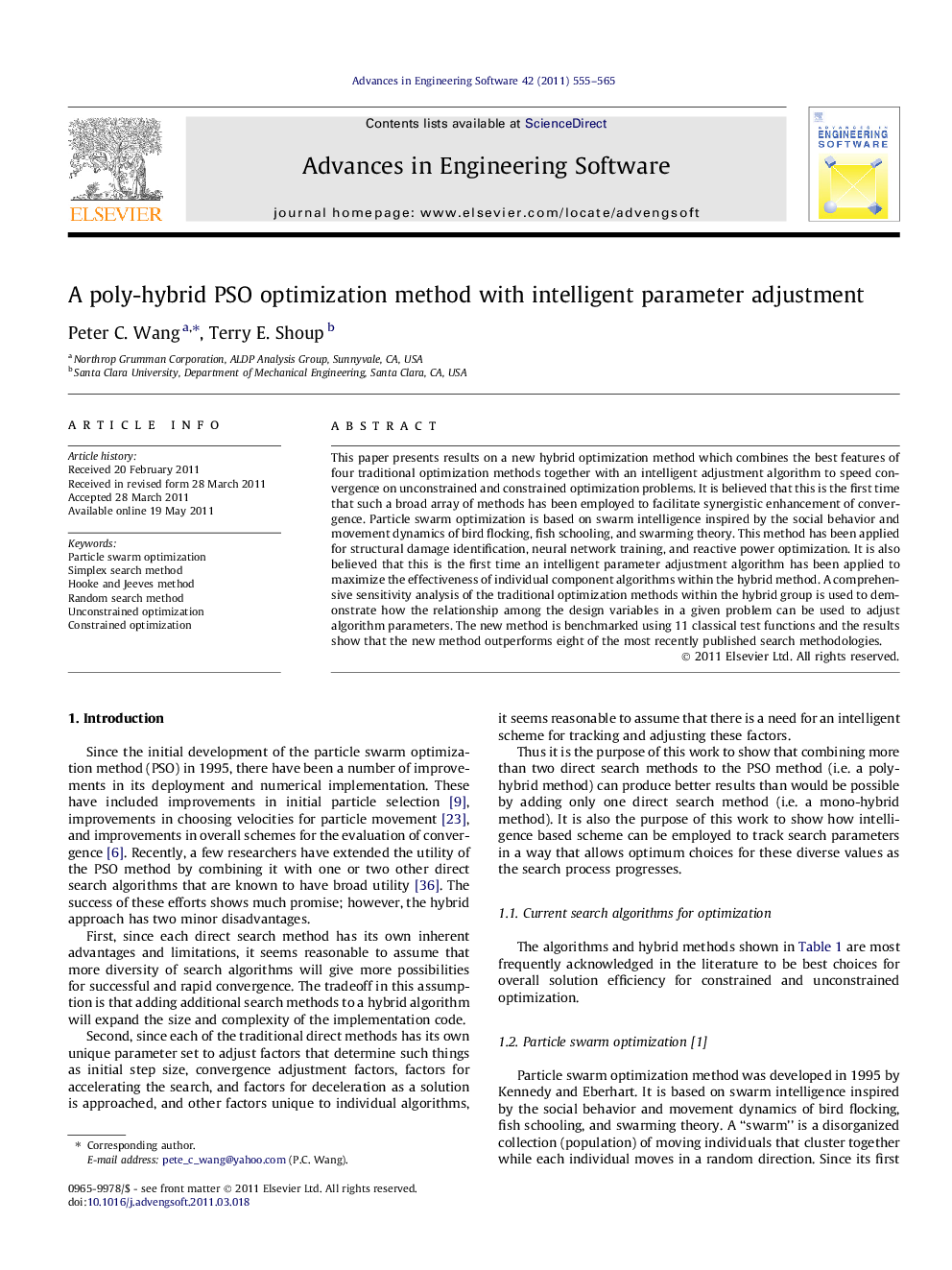 A poly-hybrid PSO optimization method with intelligent parameter adjustment