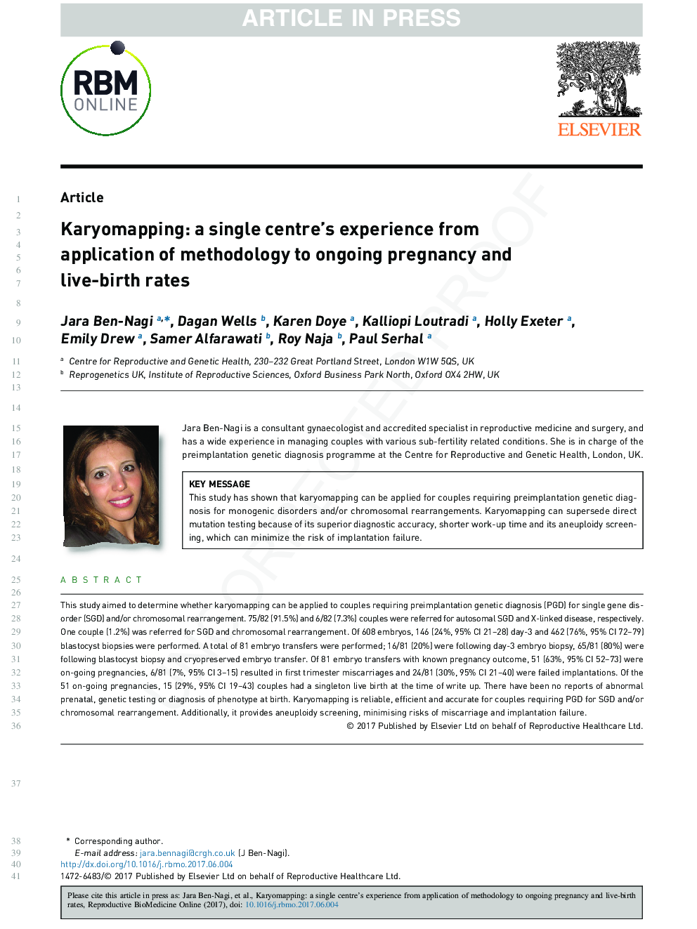 Karyomapping: a single centre's experience from application of methodology to ongoing pregnancy and live-birth rates