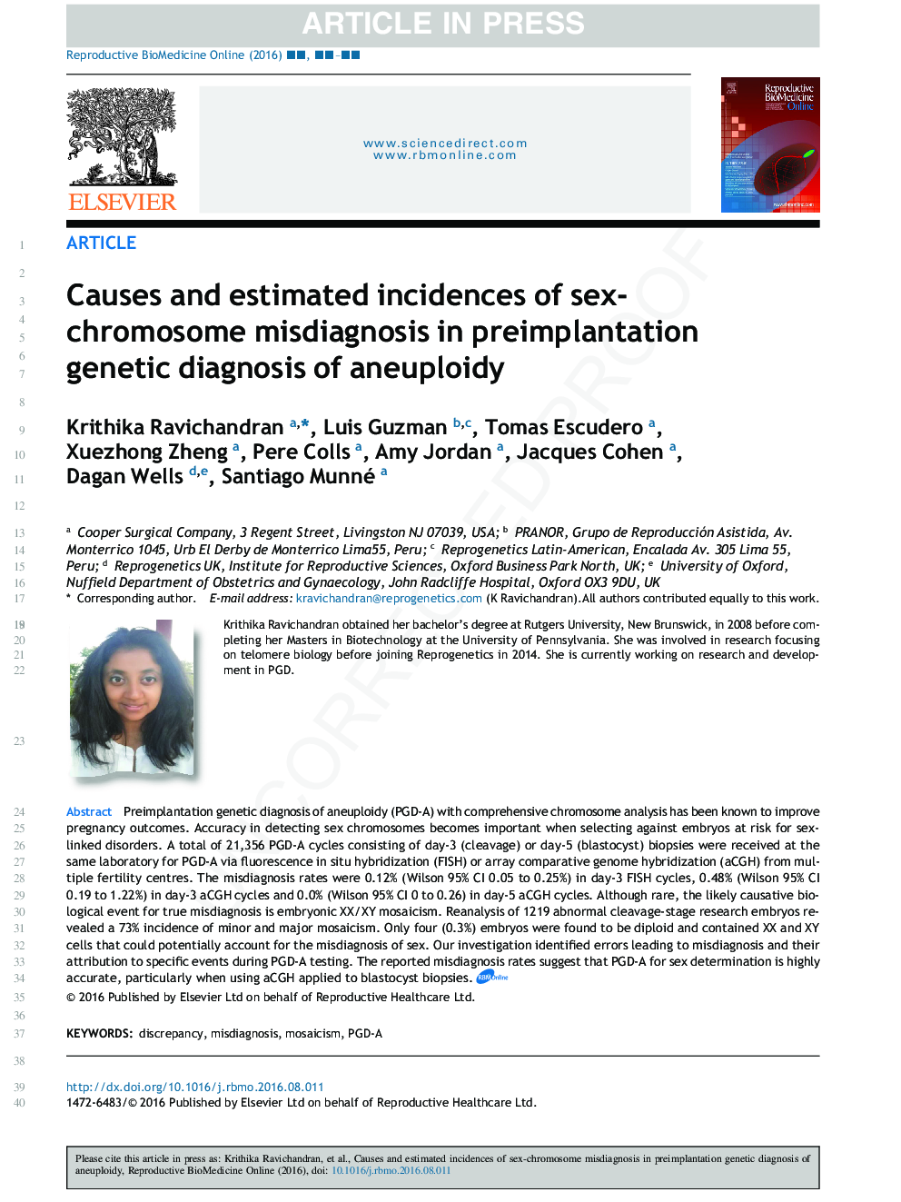 Causes and estimated incidences of sex-chromosome misdiagnosis in preimplantation genetic diagnosis of aneuploidy