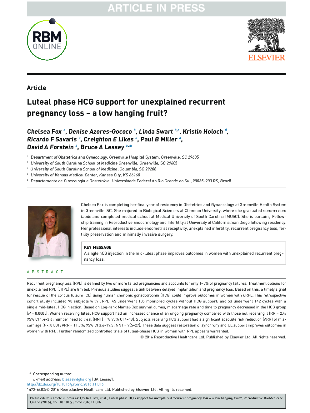 Luteal phase HCG support for unexplained recurrent pregnancy loss - a low hanging fruit?