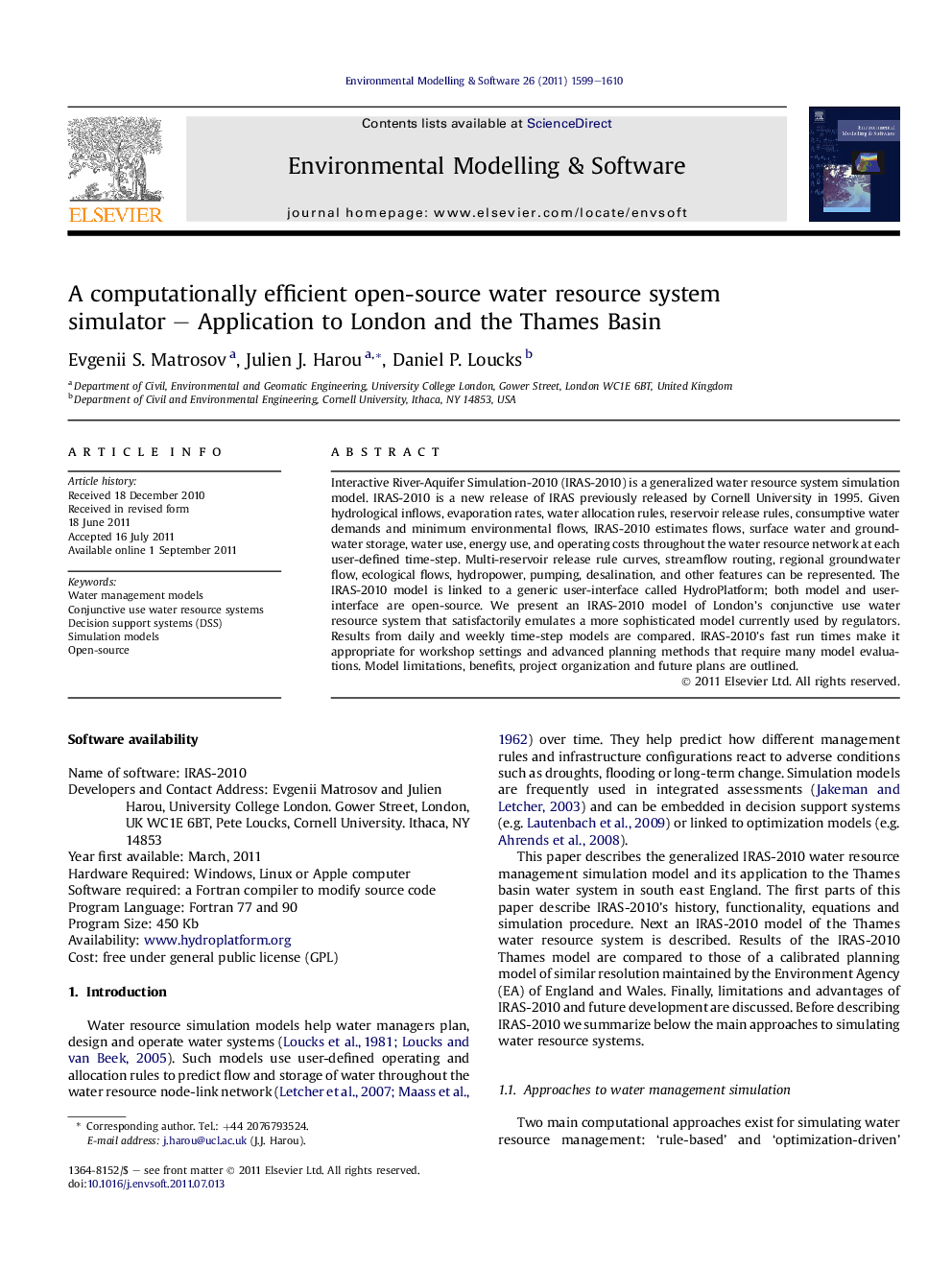 A computationally efficient open-source water resource system simulator – Application to London and the Thames Basin