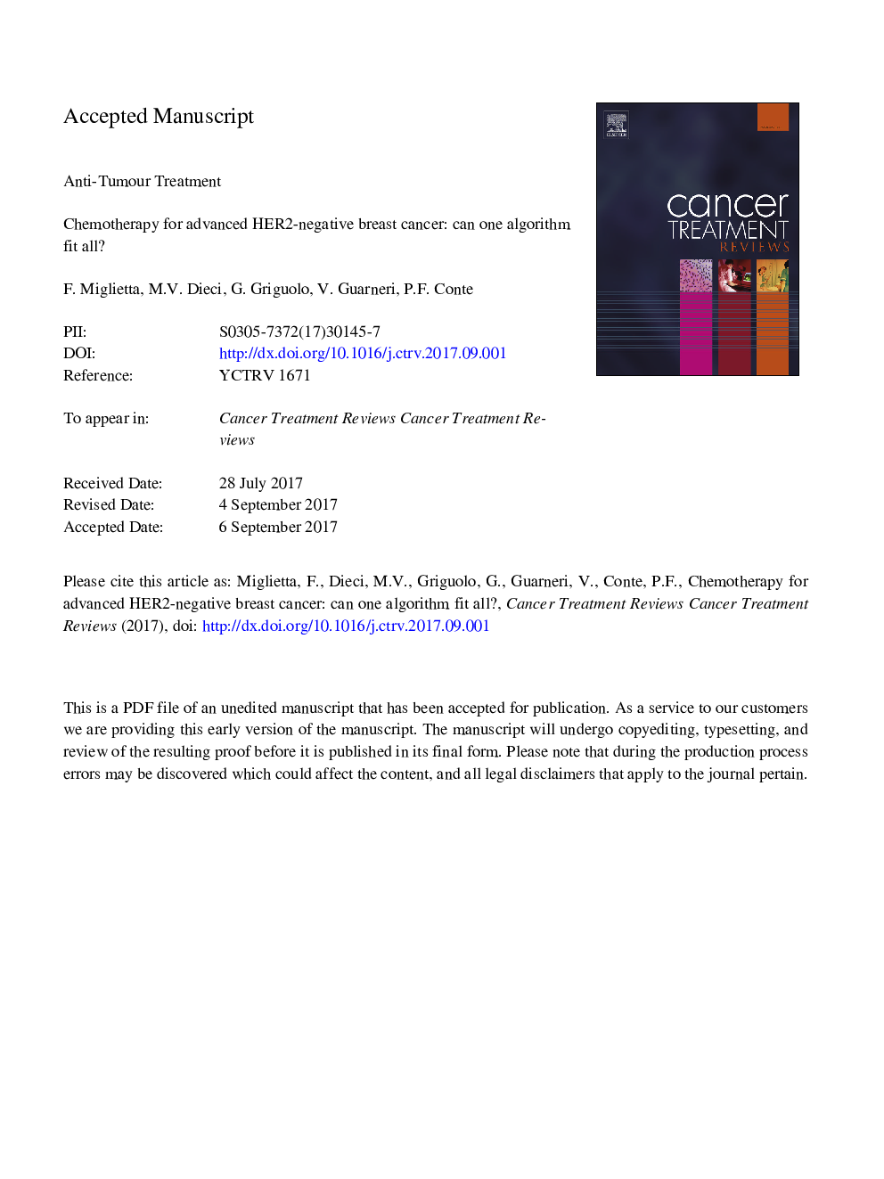 Chemotherapy for advanced HER2-negative breast cancer: Can one algorithm fit all?