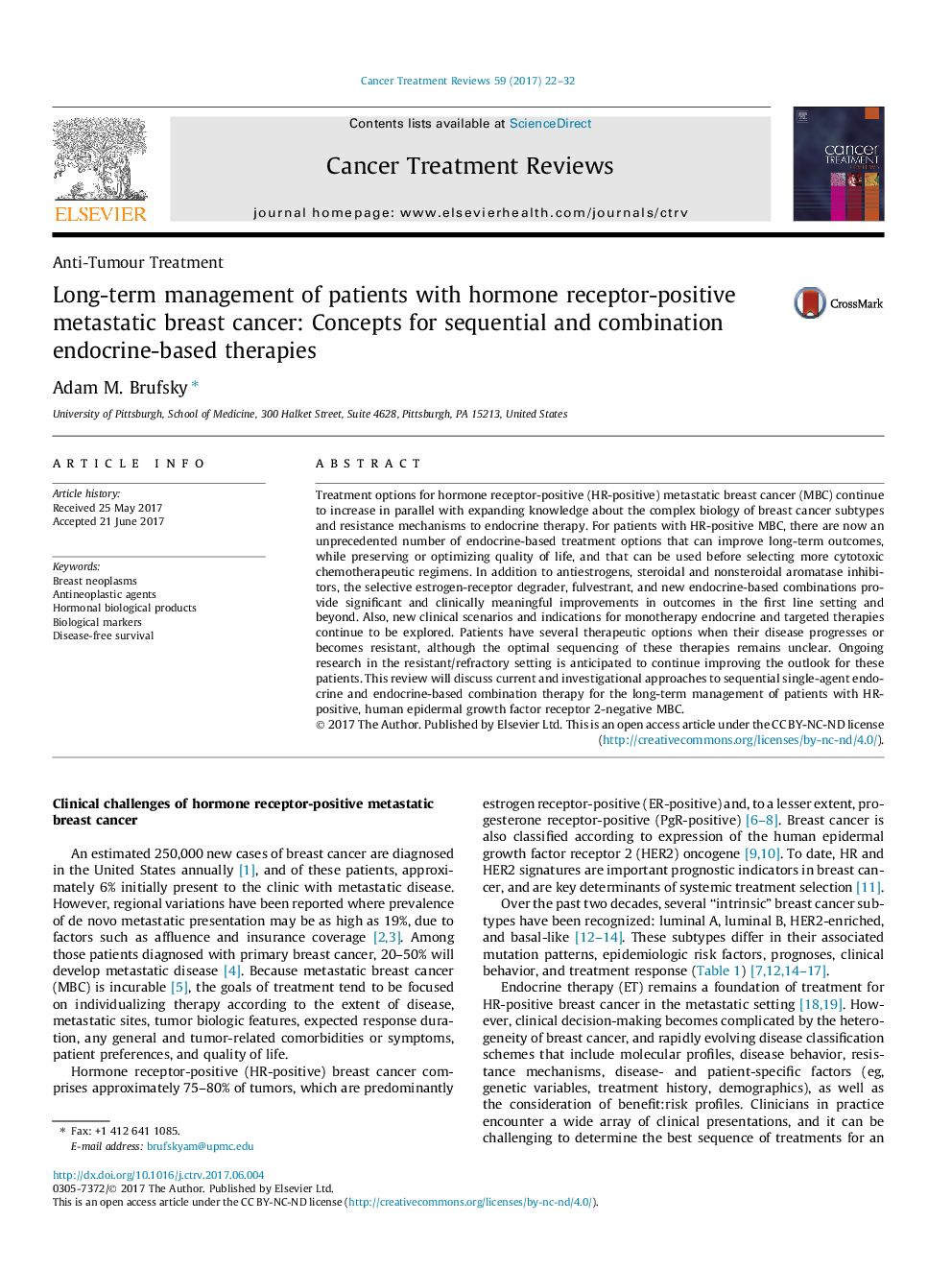 Long-term management of patients with hormone receptor-positive metastatic breast cancer: Concepts for sequential and combination endocrine-based therapies