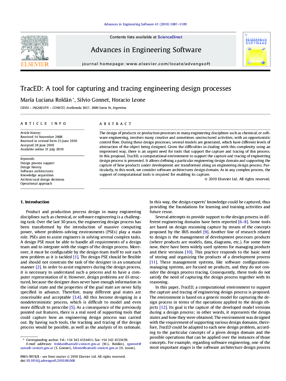 TracED: A tool for capturing and tracing engineering design processes