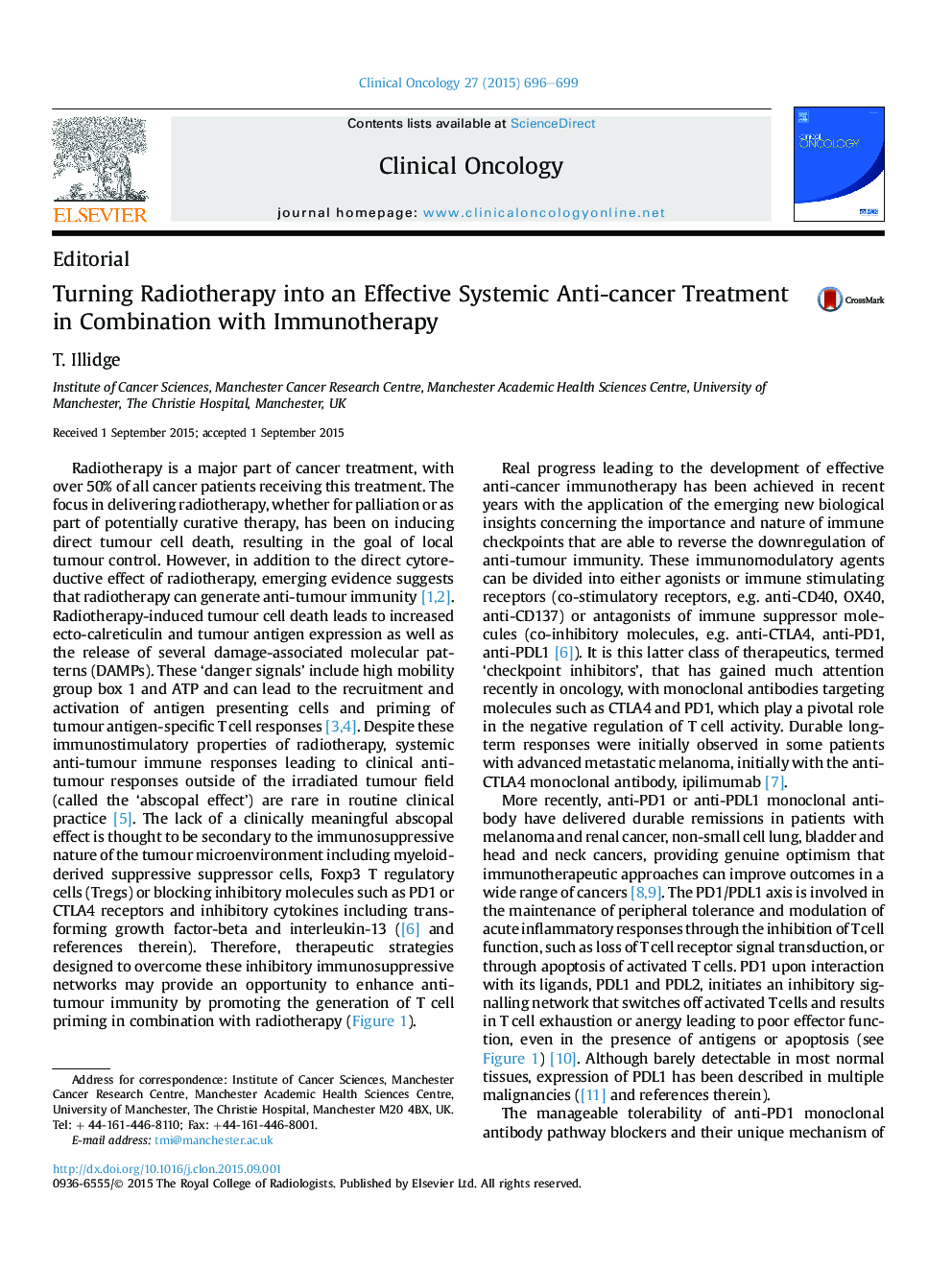 Turning Radiotherapy into an Effective Systemic Anti-cancer Treatment in Combination with Immunotherapy