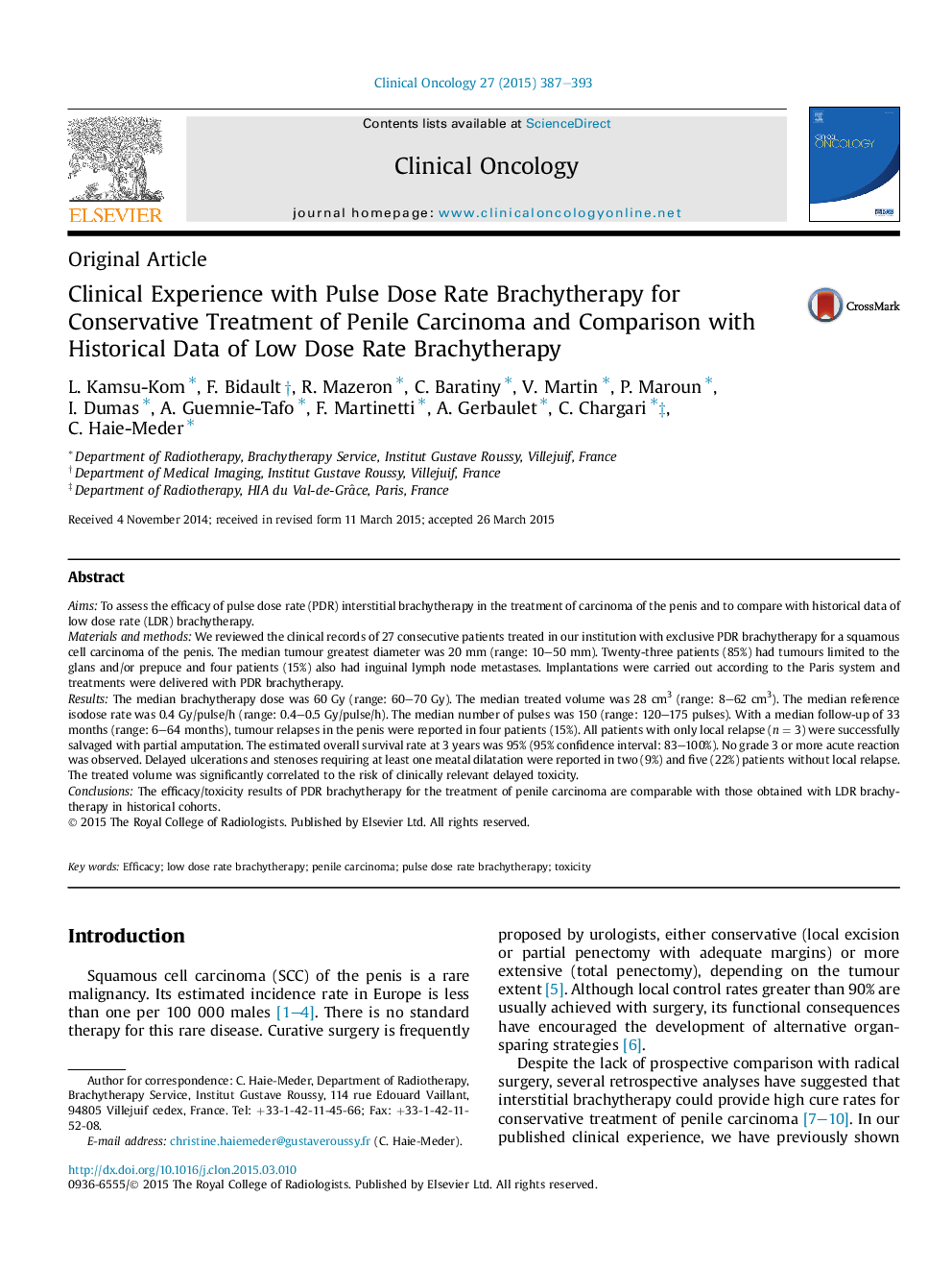 Clinical Experience with Pulse Dose Rate Brachytherapy for Conservative Treatment of Penile Carcinoma and Comparison with Historical Data of Low Dose Rate Brachytherapy