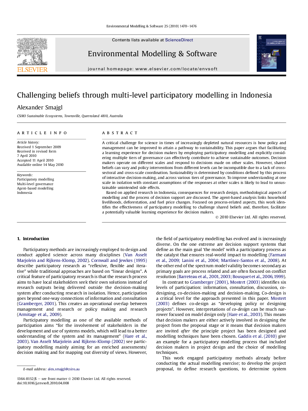 Challenging beliefs through multi-level participatory modelling in Indonesia