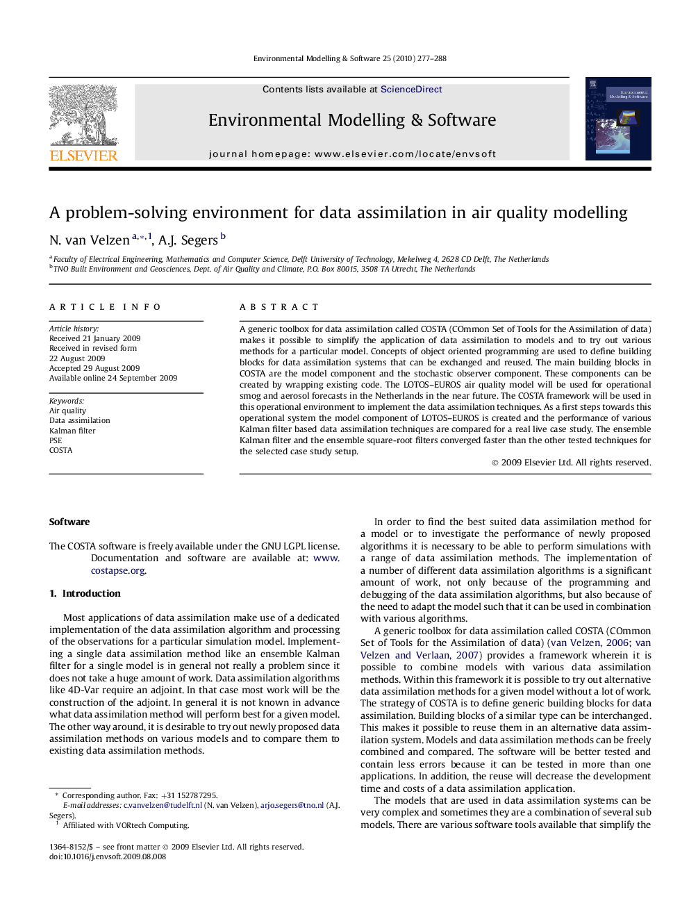 A problem-solving environment for data assimilation in air quality modelling