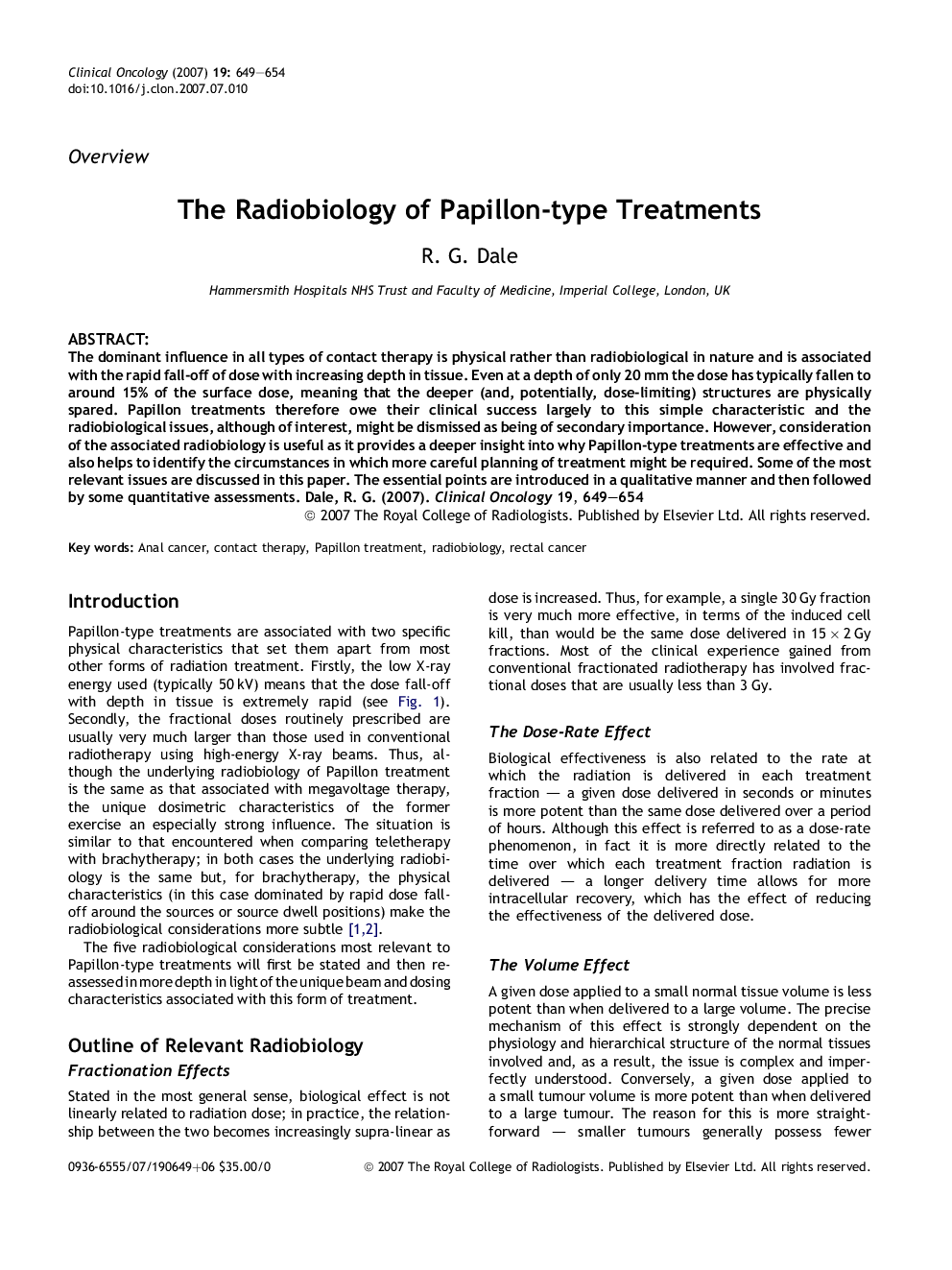 The Radiobiology of Papillon-type Treatments