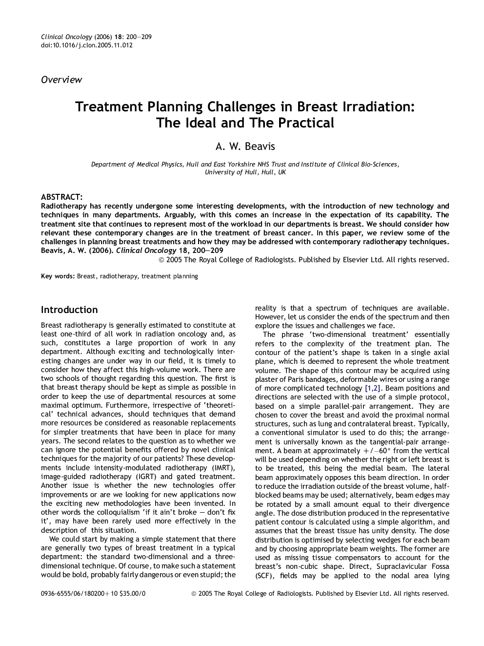 Treatment Planning Challenges in Breast Irradiation: The Ideal and The Practical