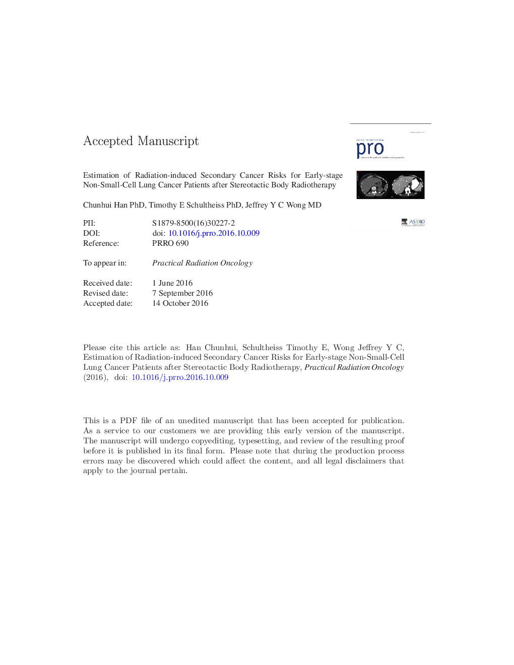 Estimation of radiation-induced secondary cancer risks for early-stage non-small cell lung cancer patients after stereotactic body radiation therapy