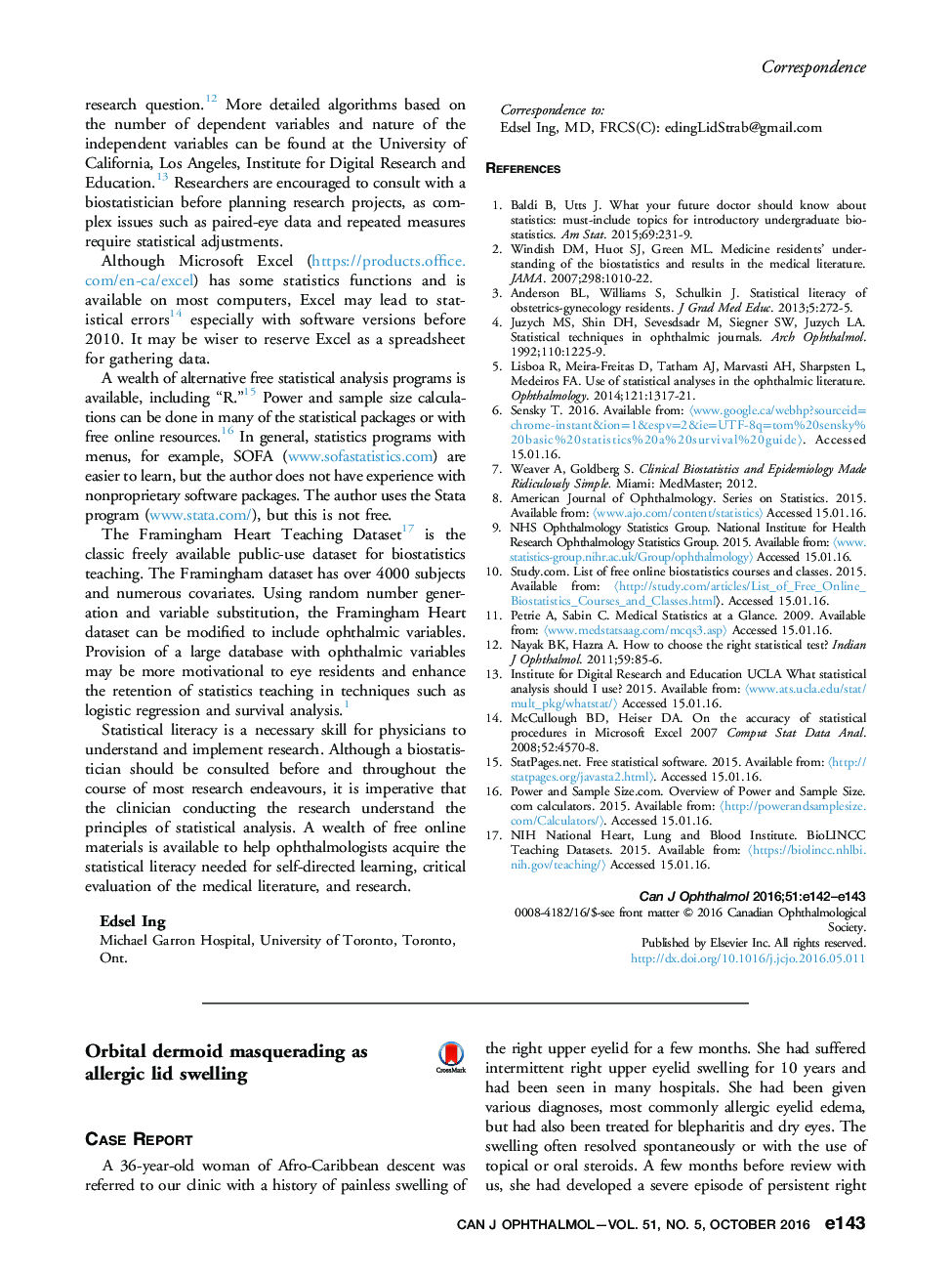 Orbital dermoid masquerading as allergic lid swelling