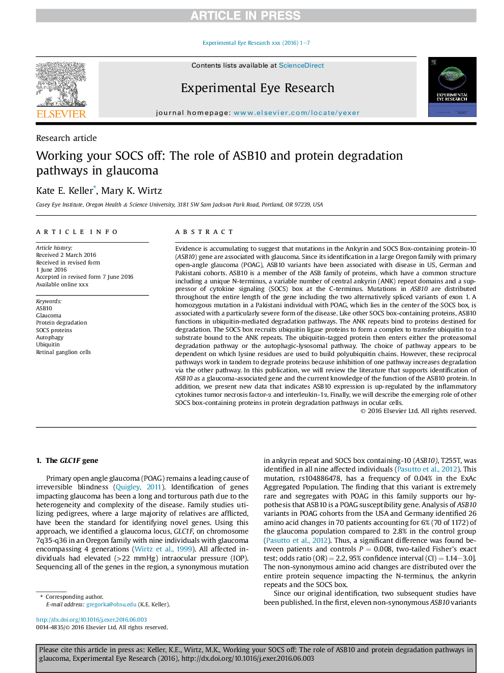 Working your SOCS off: The role of ASB10 and protein degradation pathways in glaucoma