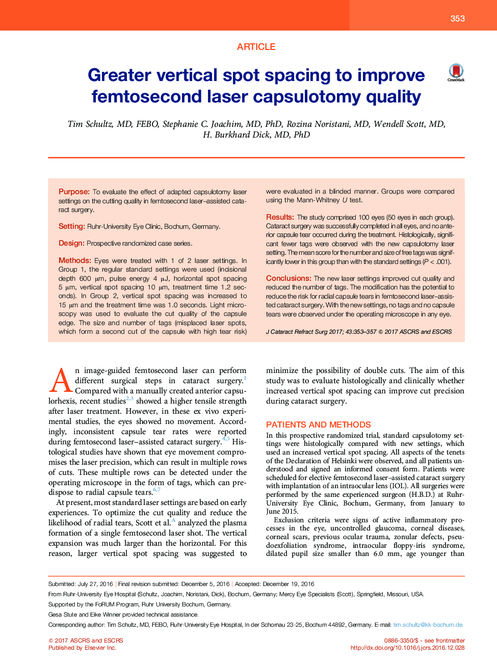 Greater vertical spot spacing to improve femtosecond laser capsulotomy quality
