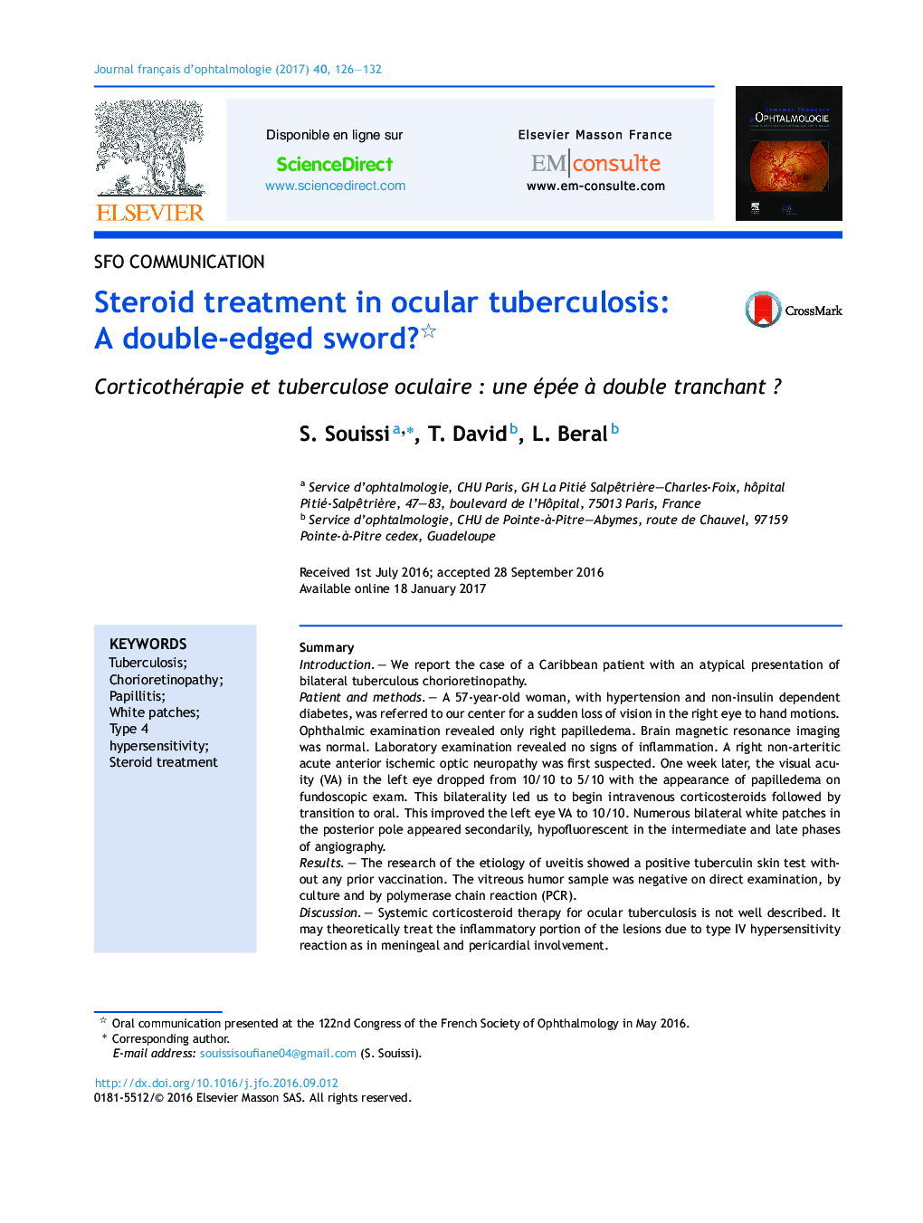 Steroid treatment in ocular tuberculosis: A double-edged sword?