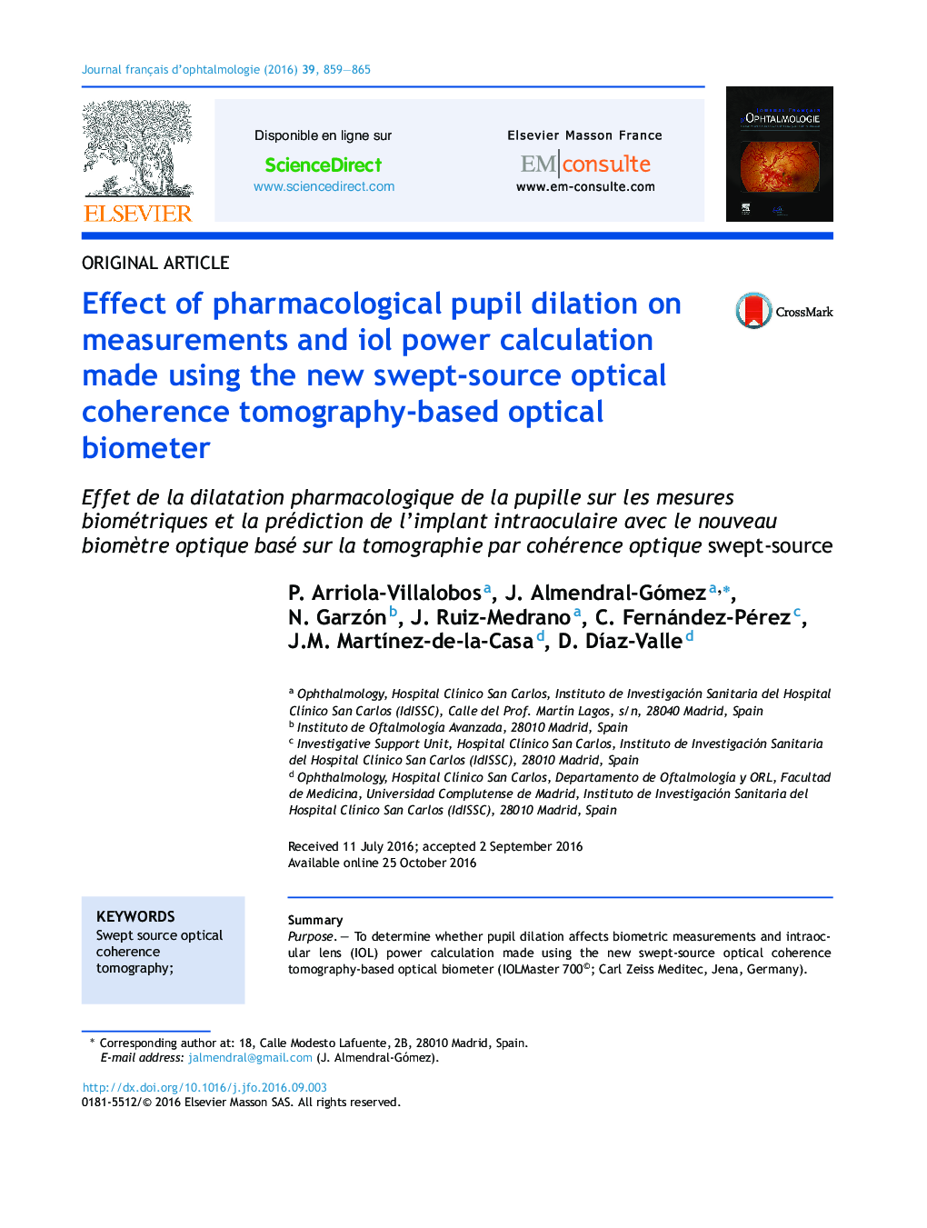 Effect of pharmacological pupil dilation on measurements and iol power calculation made using the new swept-source optical coherence tomography-based optical biometer