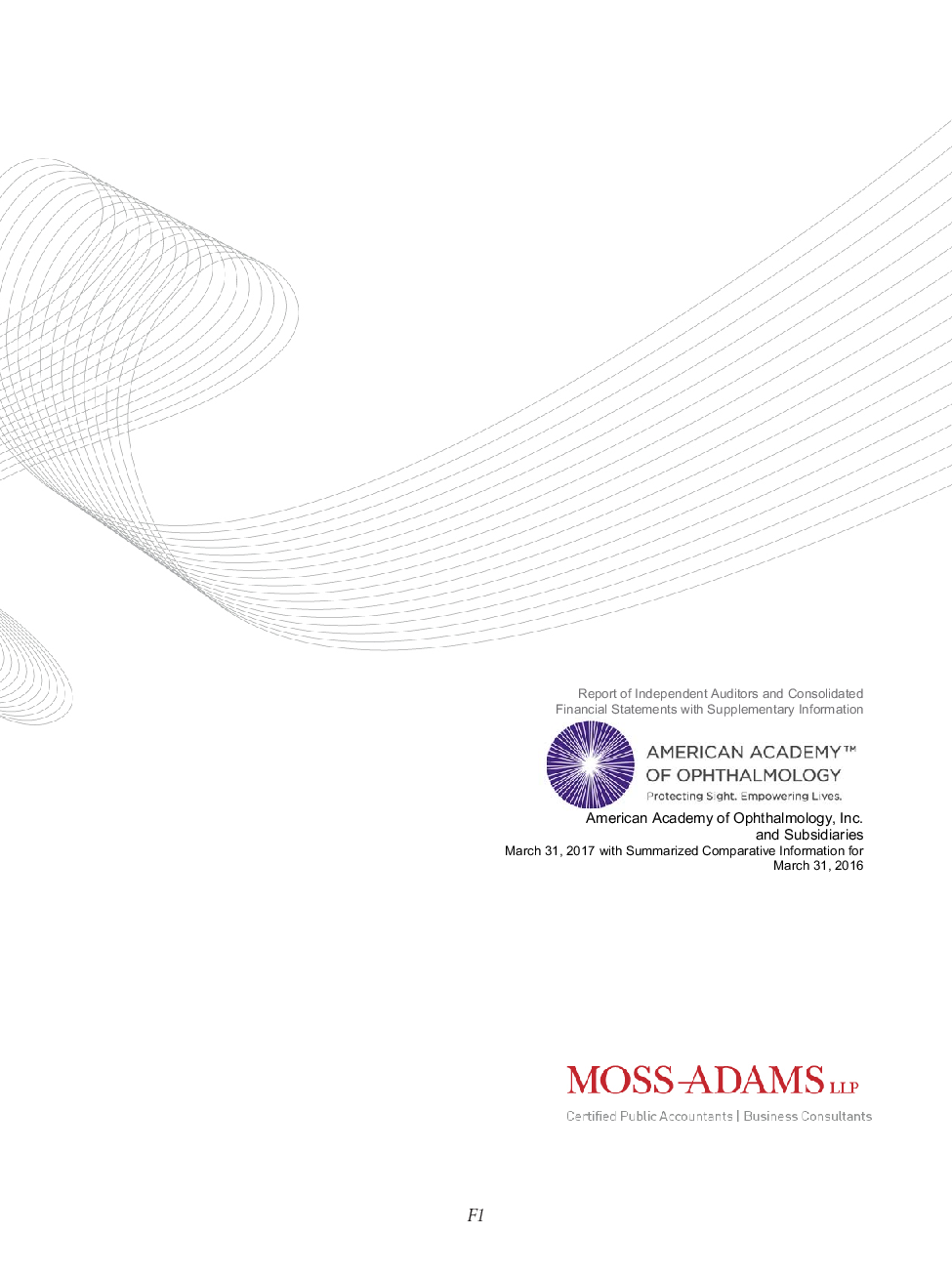 عکس صفحه اول مقاله: AAO Consolidated Financial Statements AAO Consolidated Financial Statements