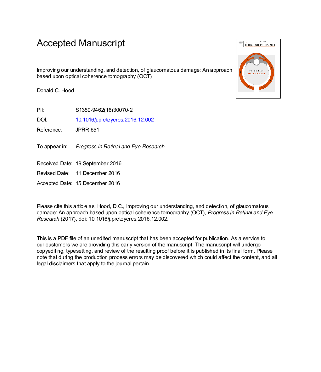 Improving our understanding, and detection, of glaucomatous damage: An approach based upon optical coherence tomography (OCT)