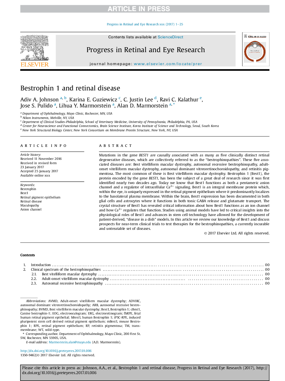 Bestrophin 1 and retinal disease