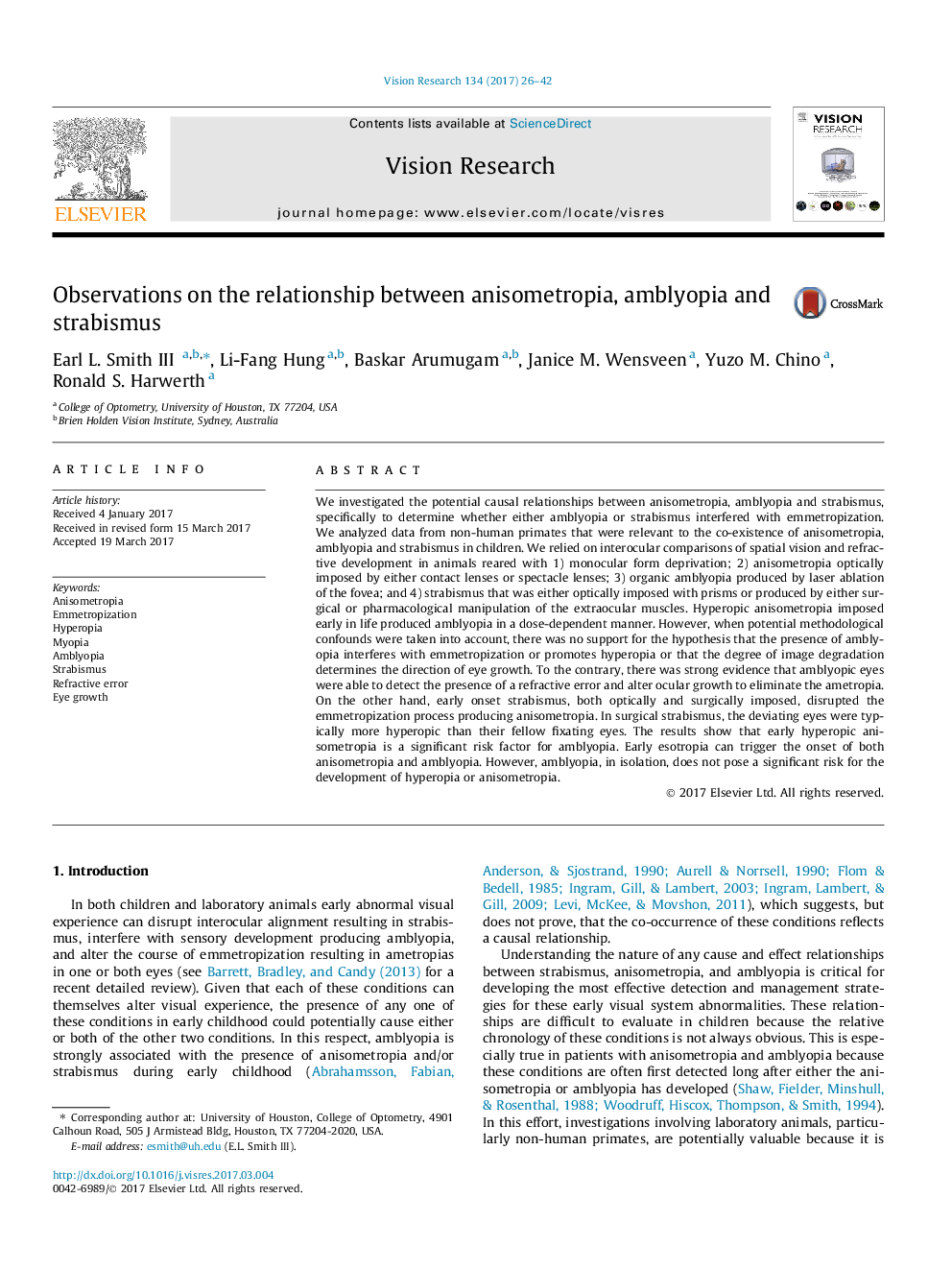 Observations on the relationship between anisometropia, amblyopia and strabismus