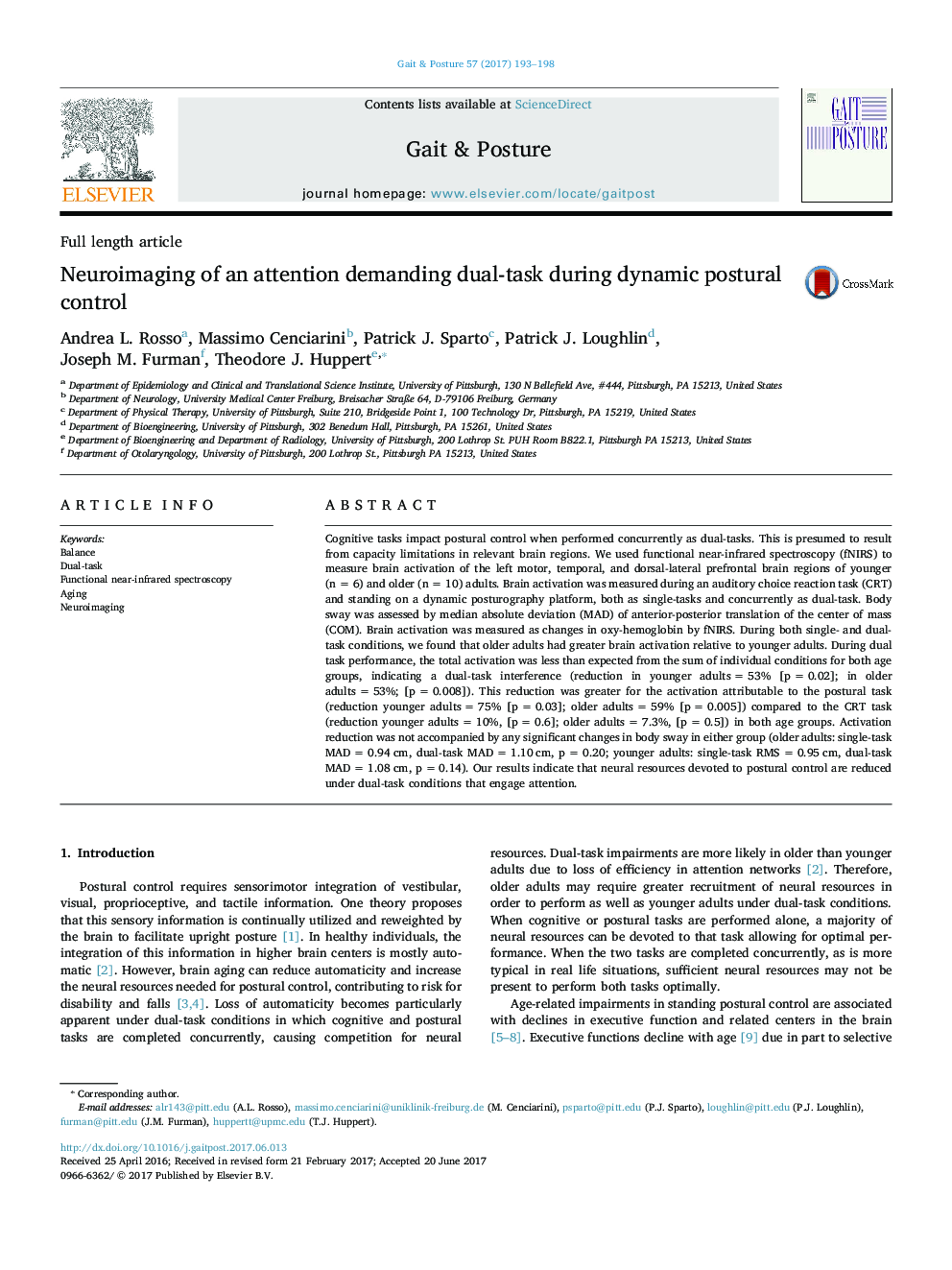 Neuroimaging of an attention demanding dual-task during dynamic postural control