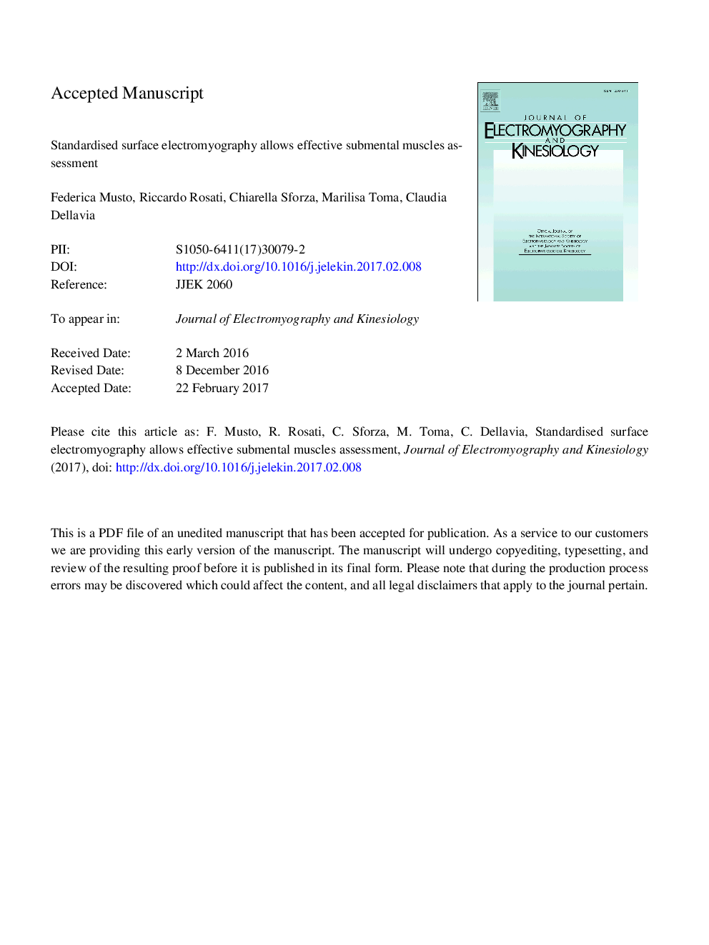 Standardised surface electromyography allows effective submental muscles assessment