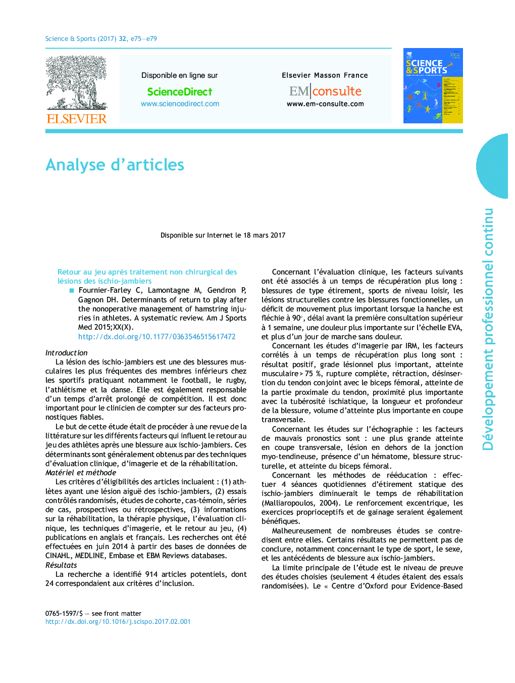 Analyse d'articles