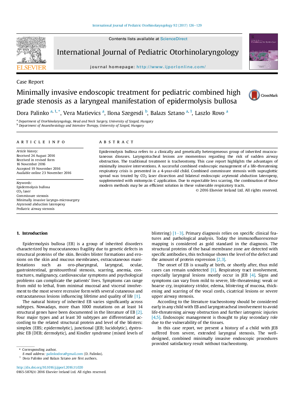 درمان اندوسکوپی مهاجم تهاجمی برای تنگی کلاسیک بالغ در کودکان به عنوان یک تظاهرات حنجره از گوسفند اپیدرمولیز 