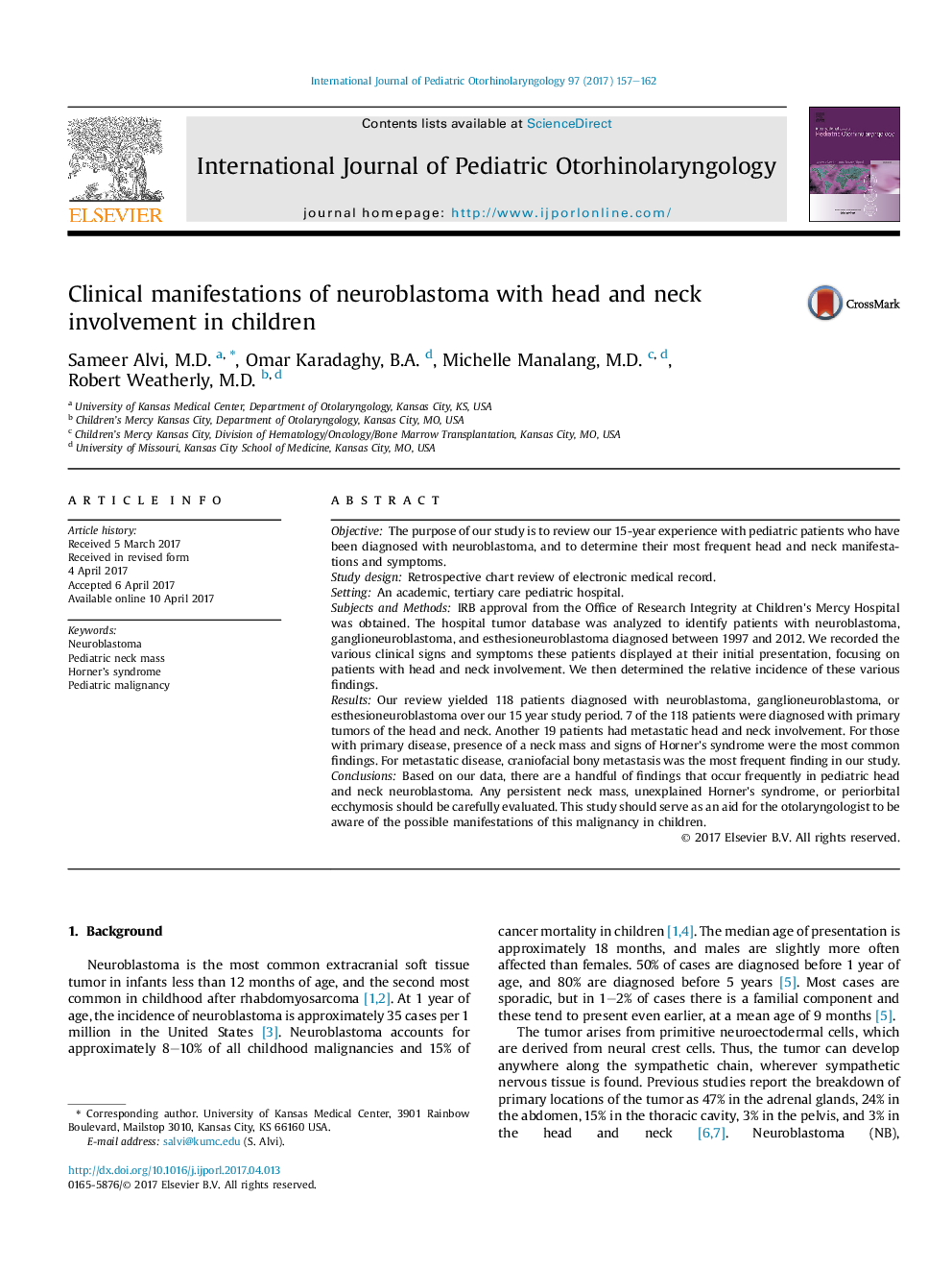 Clinical manifestations of neuroblastoma with head and neck involvement in children