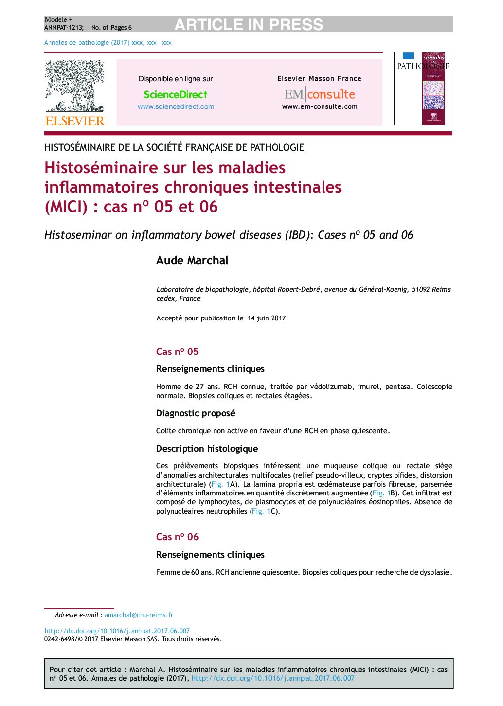 Histoséminaire sur les maladies inflammatoires chroniques intestinales (MICI)Â : cas noÂ 05Â et 06