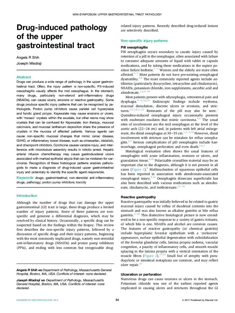 Mini-Symposium: Upper gastrointestinal tract pathologyDrug-induced pathology of the upper gastrointestinal tract