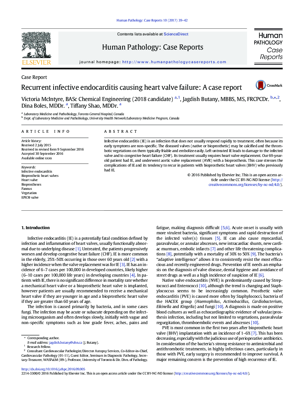 Case ReportRecurrent infective endocarditis causing heart valve failure: A case report