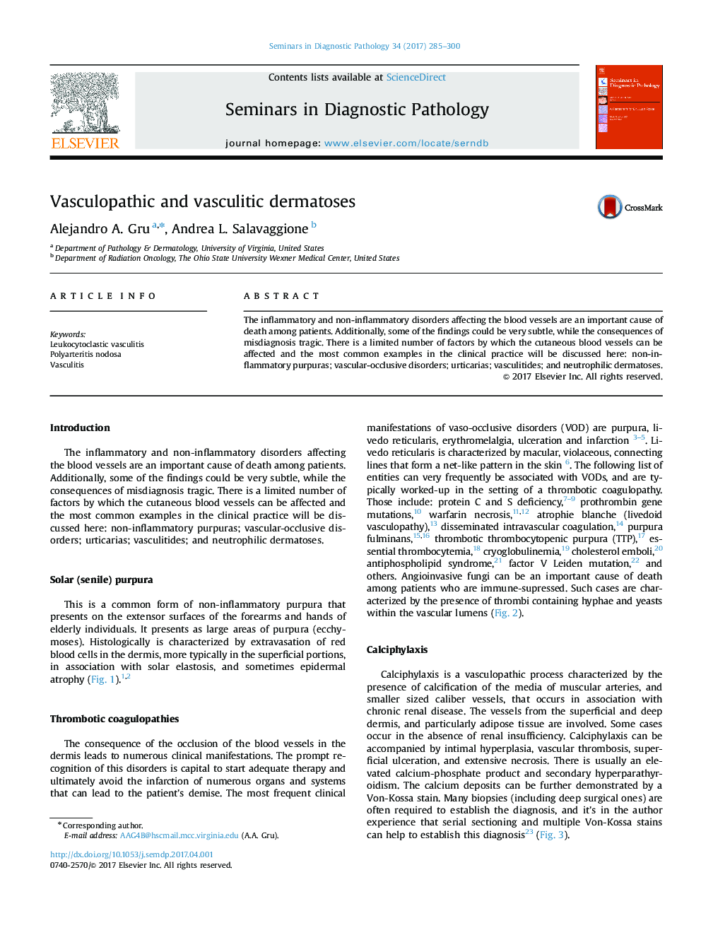 Vasculopathic and vasculitic dermatoses